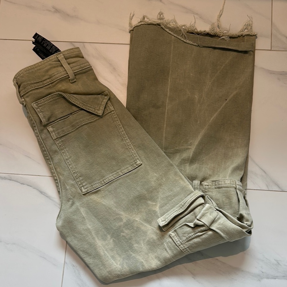 Zara Olive Flare & Wide Leg Jeans